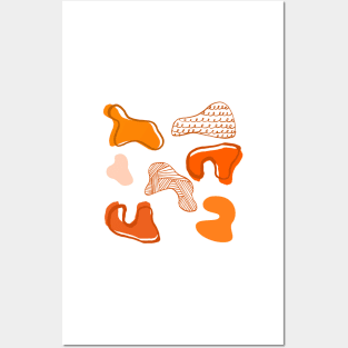 Orange Amorphous Pattern Posters and Art